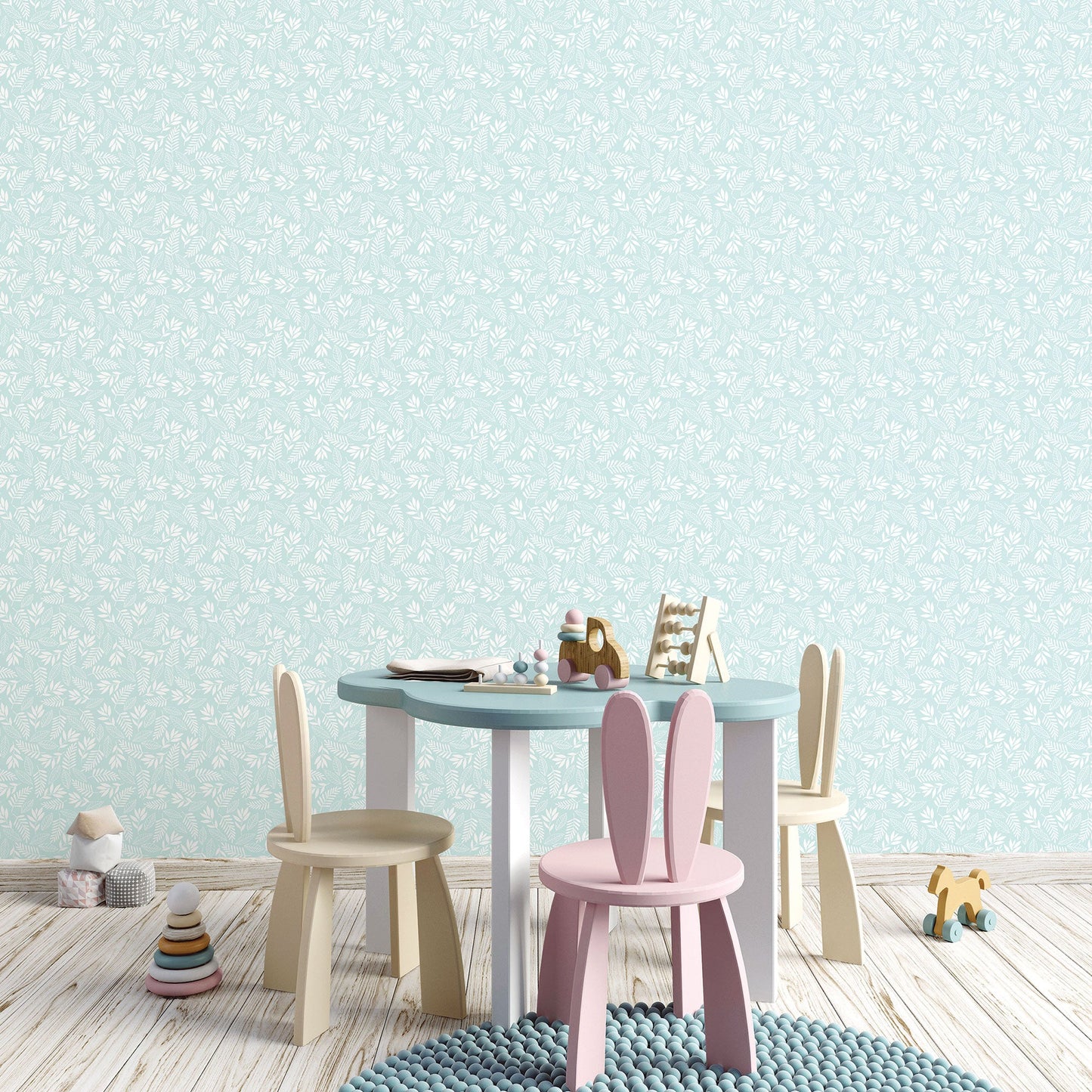 Tiny Tots 2 Koala Leaf Wallpaper - Turquoise - Galerie - G78383Wallpaper199