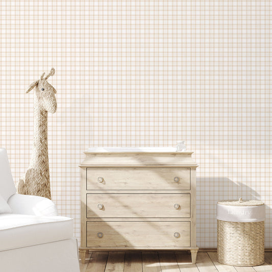 Tiny Tots 2 Plaid Wallpaper - Beige - Galerie - G78393Wallpaper199