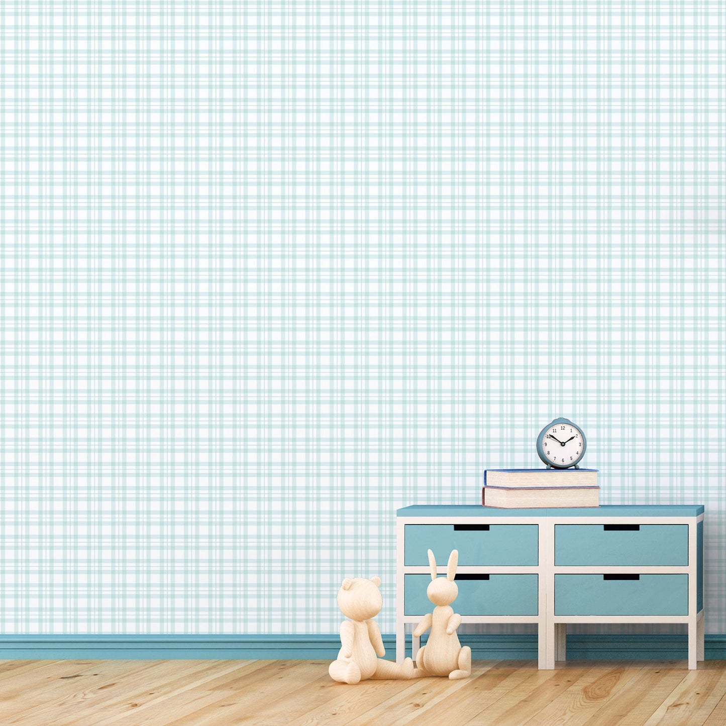Tiny Tots 2 Plaid Wallpaper - Turquoise - Galerie - G78397Wallpaper199