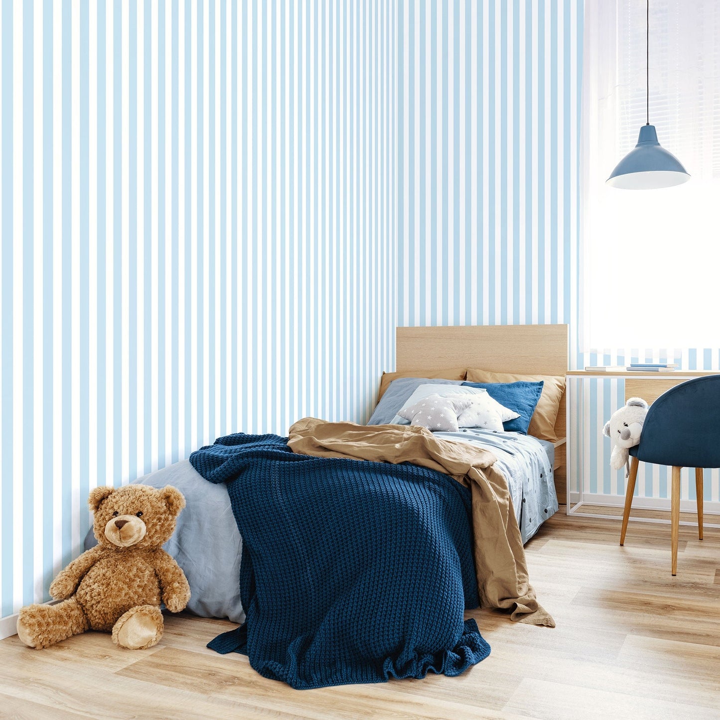 Tiny Tots 2 Regency Stripe Wallpaper - Sky Blue - Galerie - G78405Wallpaper199