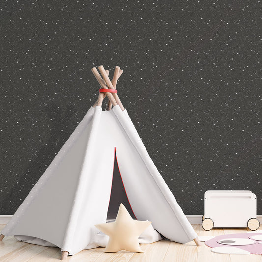 Tiny Tots 2 Space Sidewall Wallpaper - Black / Glitter - Galerie - G78407Wallpaper199