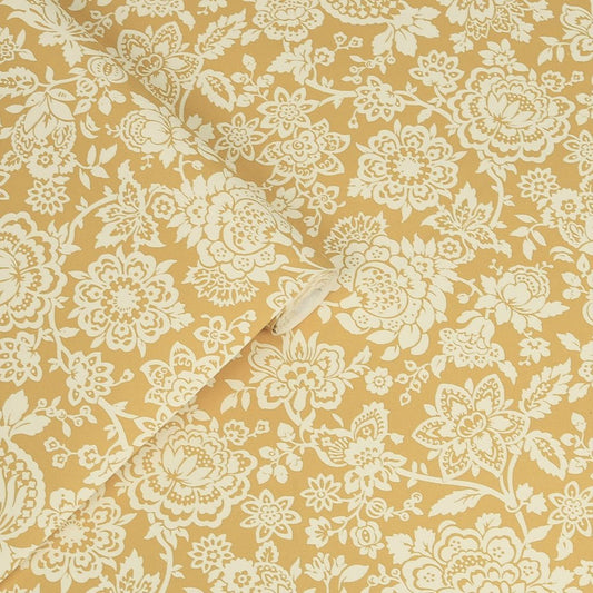 Trailing Laurissa Pale Wallpaper - Ochre Yellow - Laura Ashley - 121072Wallpaper199