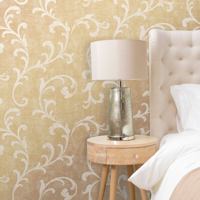 Trellis Scroll Wallpaper - Dark Gold - SK Filson - DE41846Wallpaper199