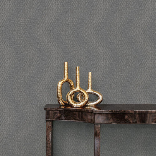 Utopia Herringbone Weave Wallpaper - Silver Grey - Galerie - G68022Wallpaper199