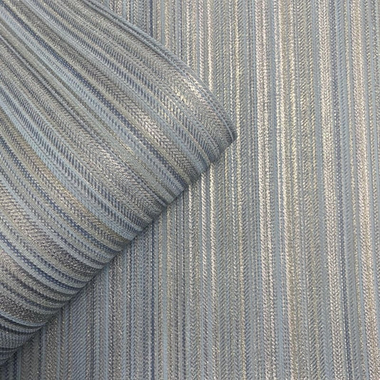 Venezia Stripe Metallic Wallpaper - Blue - Muriva - M66501Wallpaper199