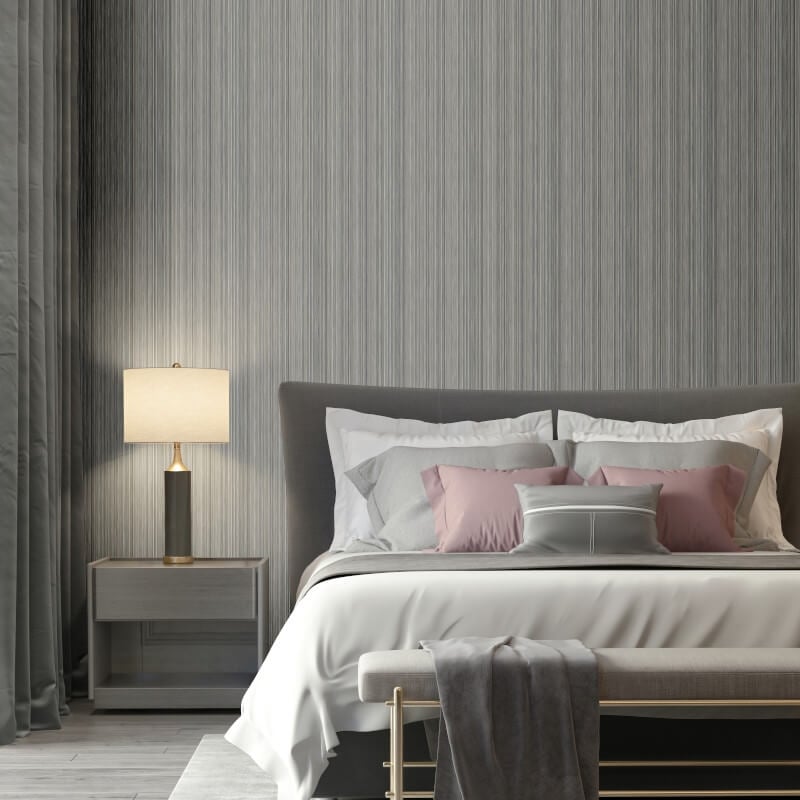 Venezia Stripe Metallic Wallpaper - Grey - Muriva - M66519Wallpaper199