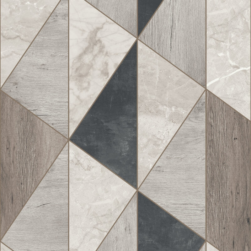 Vigo Geometric Metallic Wallpaper - Grey - Grandeco - A65104Wallpaper199