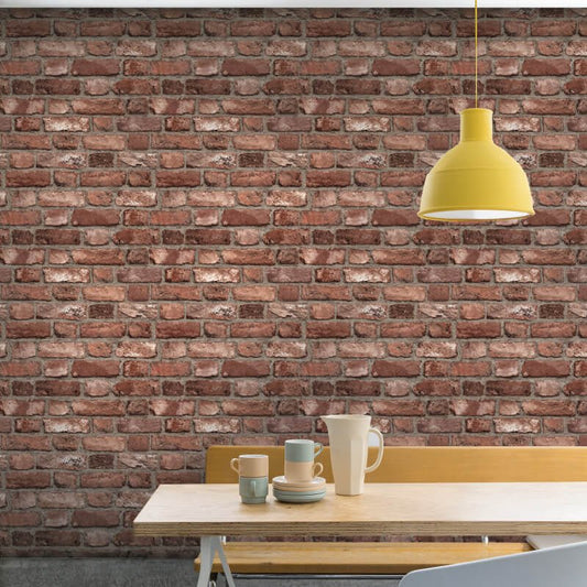 Vintage House Brick Wallpaper - Red - Grandeco - A28901Wallpaper199
