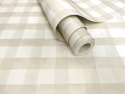Watercolour Gingham Wallpaper - Beige - Holden Décor - 13290Wallpaper199