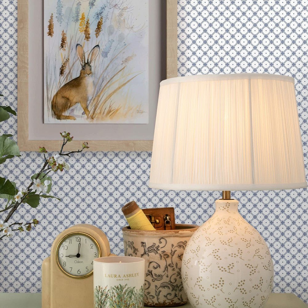 Wickerwork Wallpaper - Dark Seaspray Blue - Laura Ashley - 120135Wallpaper199