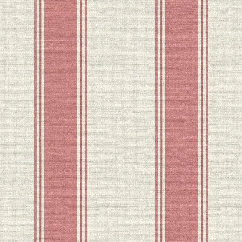 Wide Linear Stripe Wallpaper - Cream/Red - Michalsky Living - 39983-1Wallpaper199