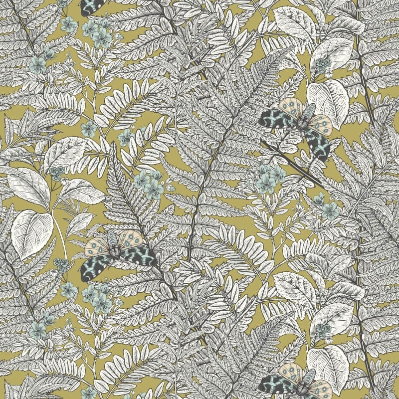 Wild Ferns Wallpaper - Olive - Hoopla Walls - HWA1200WWallpaper199