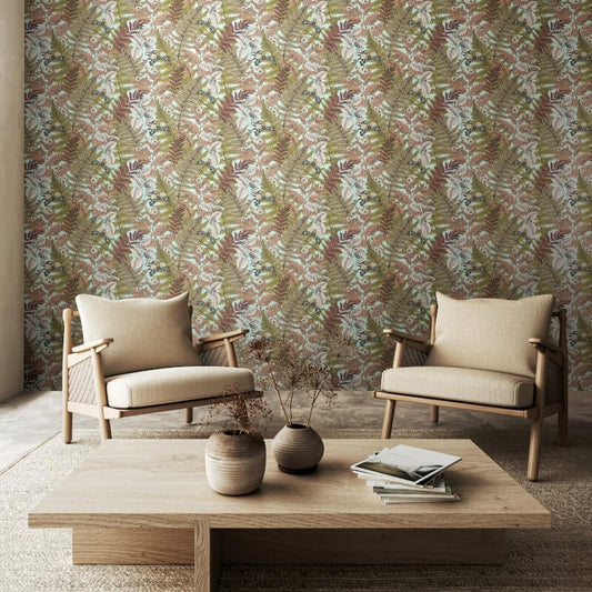 Wild Ferns Wallpaper - Rosehip - Hoopla Walls - HWA1196WWallpaper199