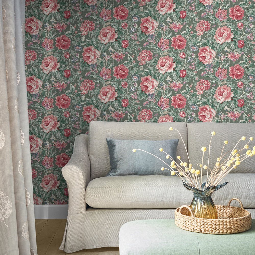 Wild Roses Wallpaper - Fern Green - Laura Ashley - 122754Wallpaper199