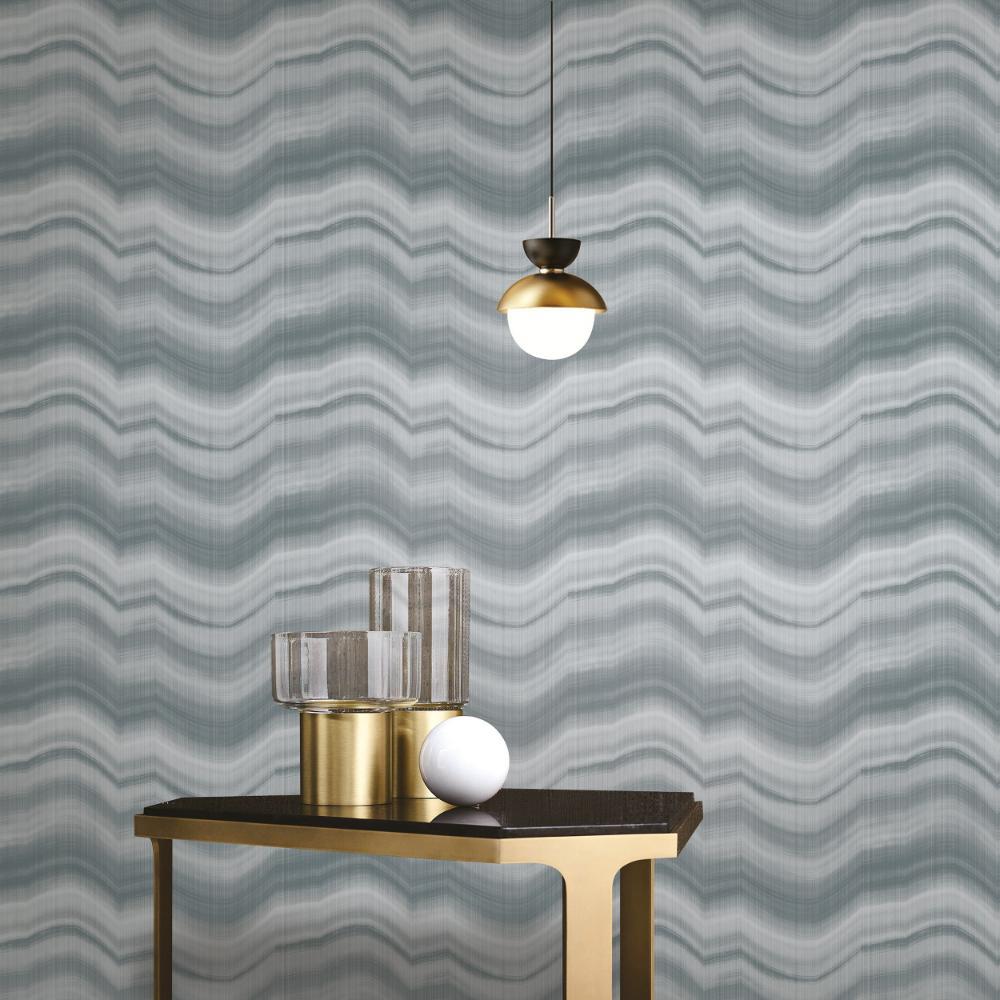 Zen Cloudy Stripe Wallpaper - Silver Grey - Galerie - DWP0367 - 04Wallpaper199