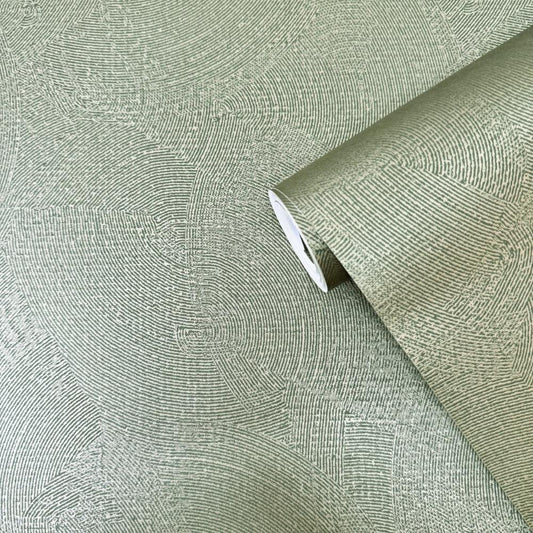 Zen Plaster Fan Wallpaper - Gold / Green - Galerie - DWP0366 - 01Wallpaper199