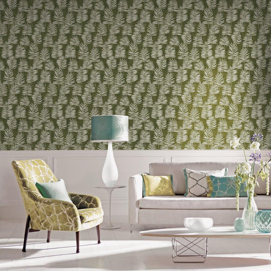 Zen Tumbling Leaf Wallpaper - Green - Galerie - DWP0365 - 01Wallpaper199