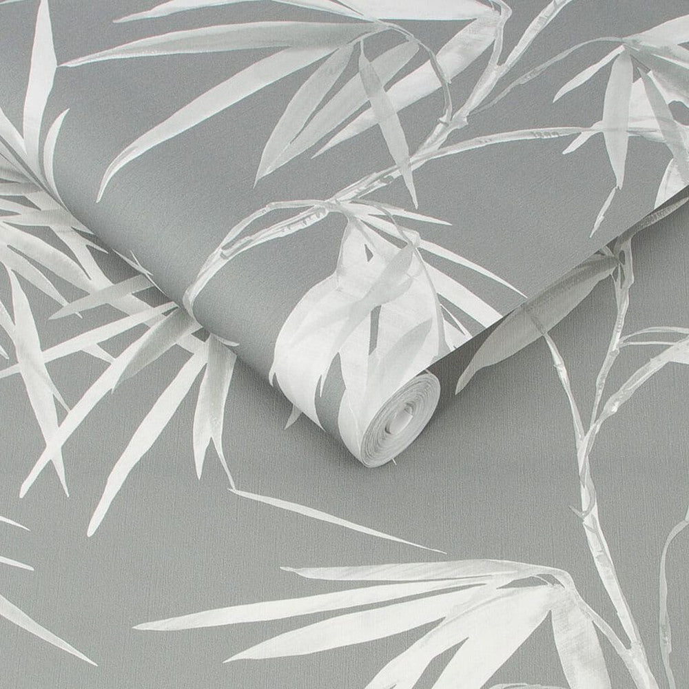 106747 - Asia Bamboo Leaf Wallpaper - Dark Grey - Superfresco Easy