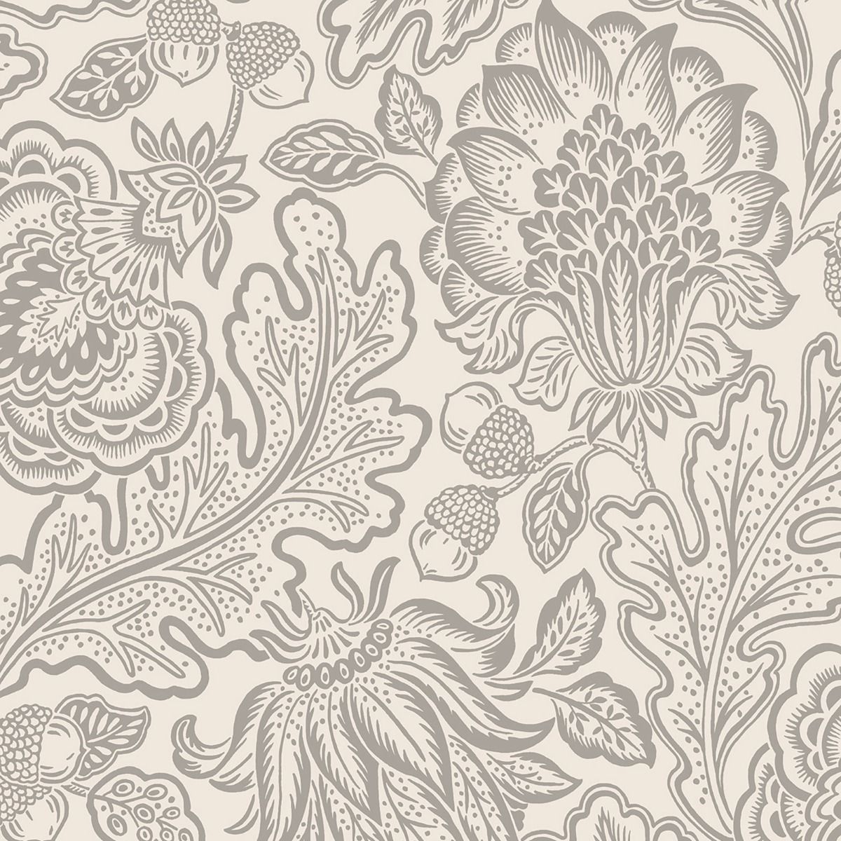 1110 - Fernhurst Floral Trail Wallpaper - Silver - Belgravia
