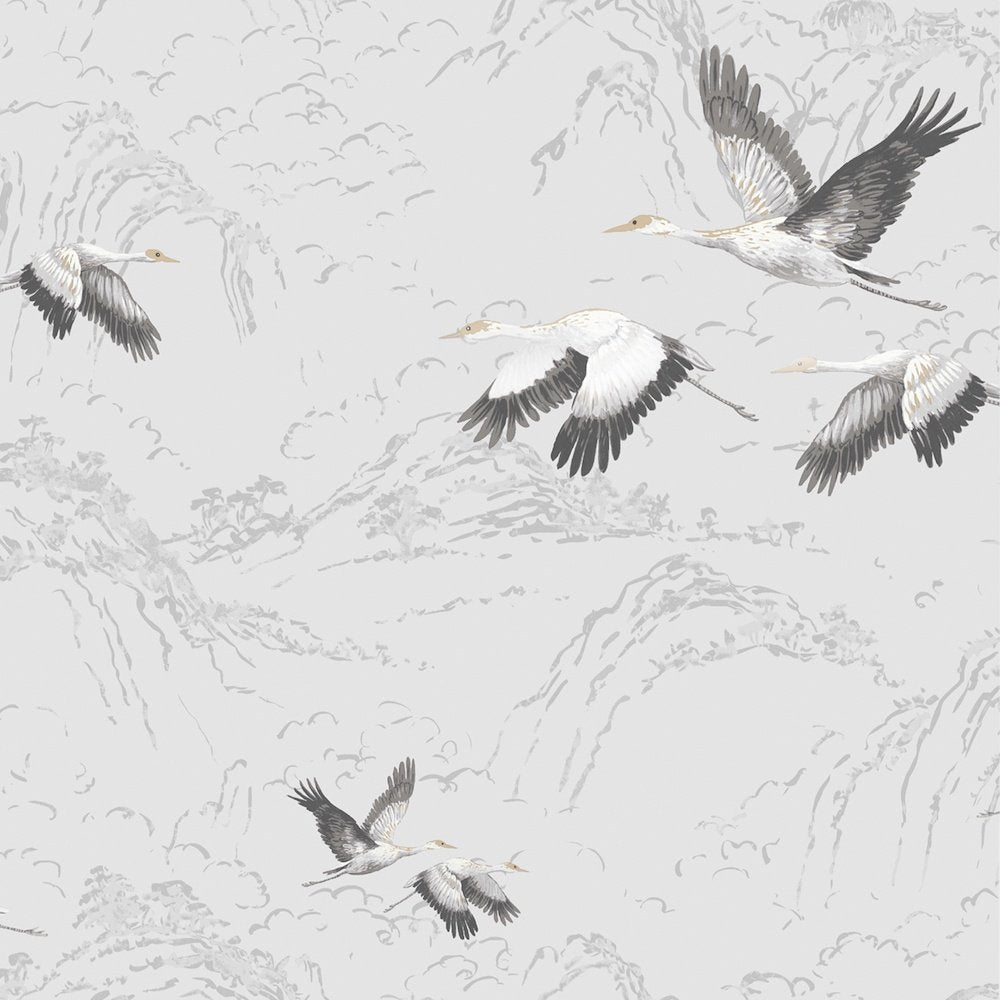 113394 - Animalia Wallpaper - Silver - Laura Ashley