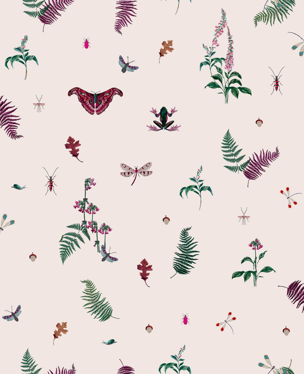 118565 - Midnight Beasts Wallpaper - Blush Cream - Joules