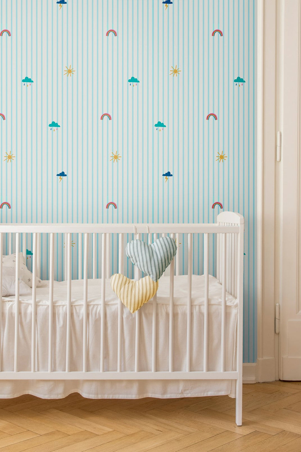 118583 - Whatever the Weather Icons Wallpaper - Haze Blue - Joules