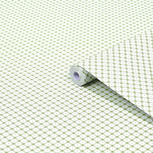 119848 - Wickerwork Wallpaper - Leaf Green - Laura Ashley