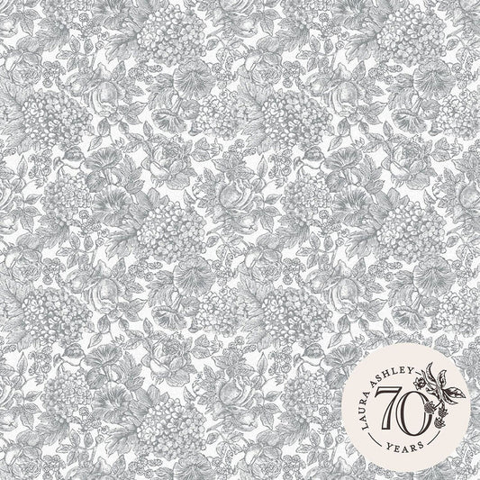 119859 - Louise Wallpaper - Slate Grey - Laura Ashley