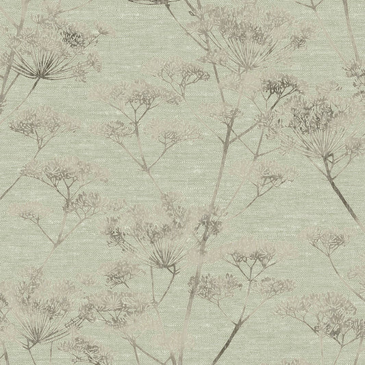 119965 - Serene Seedhead Wallpaper - Sage - Boutique Luxury