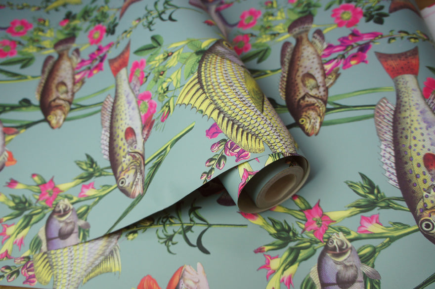 12171 - Lagoon Wallpaper - Teal/Multi - Holden Decor