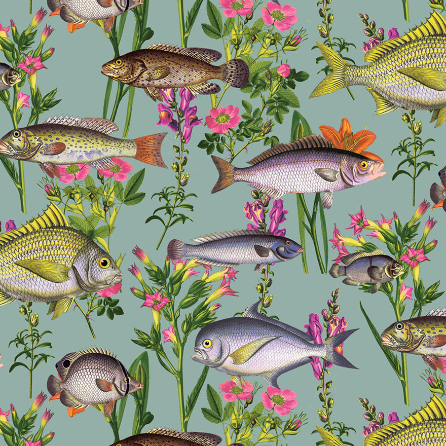 12171 - Lagoon Wallpaper - Teal/Multi - Holden Decor