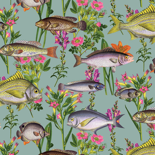 12171 - Lagoon Wallpaper - Teal/Multi - Holden Decor