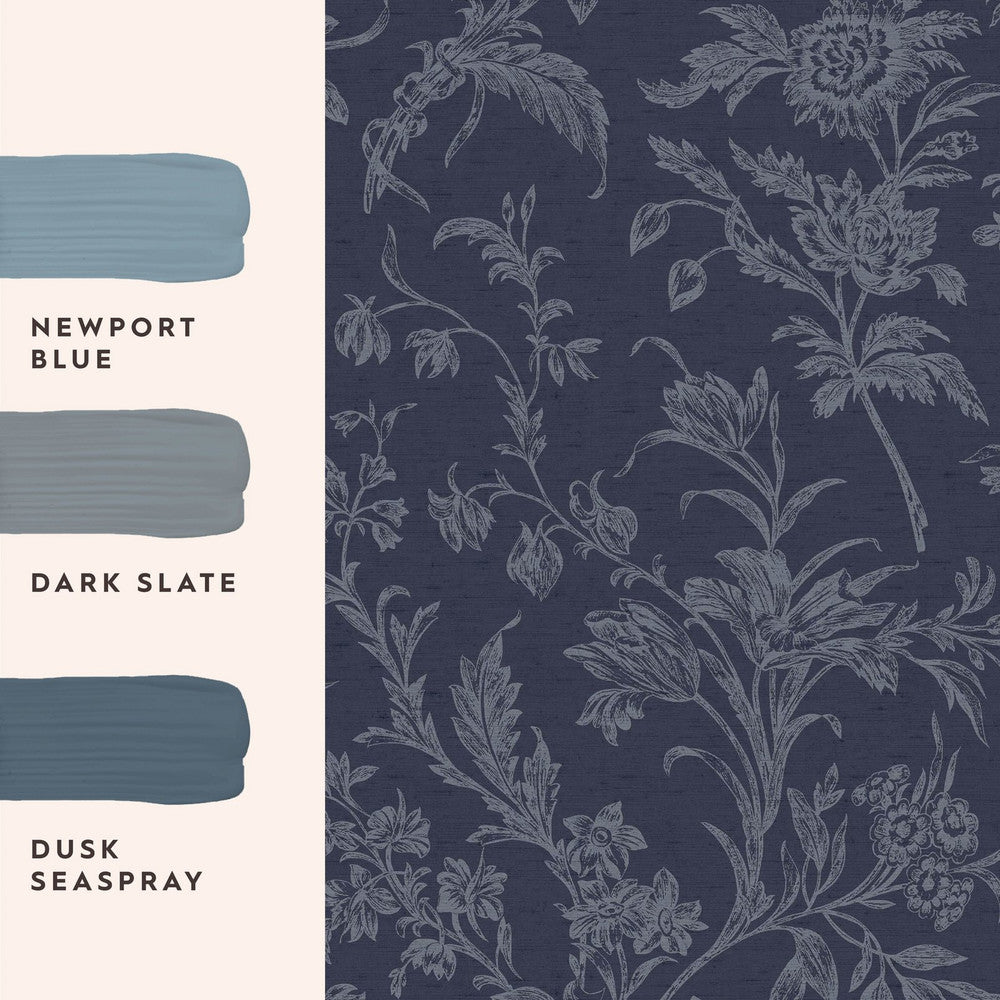 127392 - Lloyd Wallpaper - Midnight Seaspray - Laura Ashley
