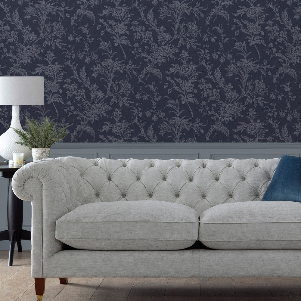 127392 - Lloyd Wallpaper - Midnight Seaspray - Laura Ashley