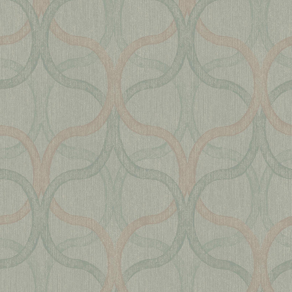 128003 - Refine Geo Wallpaper -Sage - Boutique Luxury