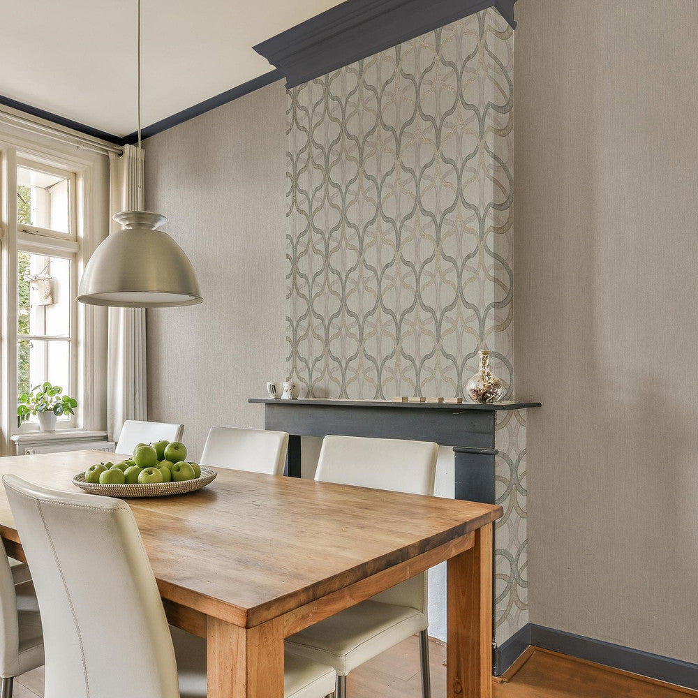 128009 - Refine Geo Wallpaper - Natural - Boutique Luxury