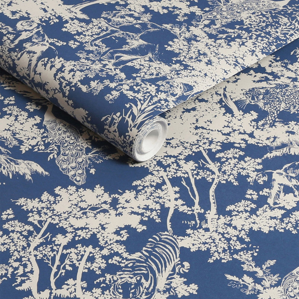 128950 - Animal Forest Wallpaper - Blue - Joules