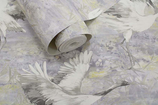 36100 - Sarus Wallpaper - Grey - Holden Decor