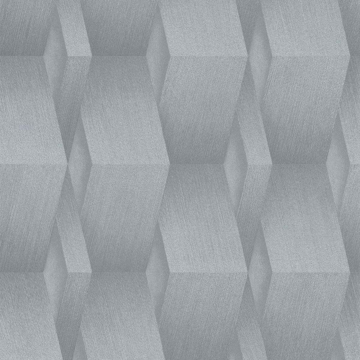 3D Effect Geometric Wallpaper - Grey - Erismann