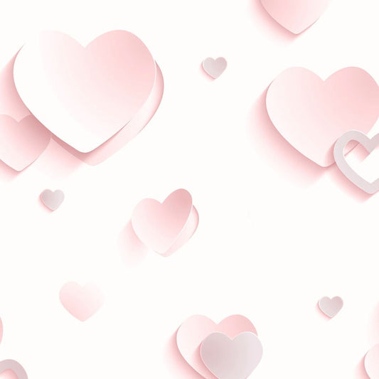 3D Hearts Glitter Wallpaper - Pink - Muriva