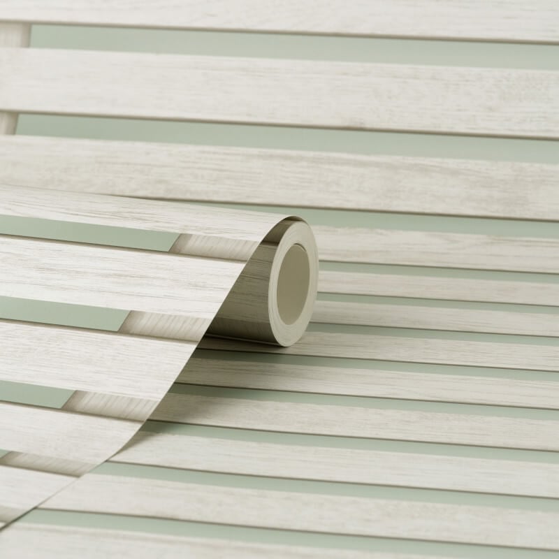 3D Effect Wood Slats Wallpaper - Sage/Natural - Fine Décor - FD43218Wallpaper199
