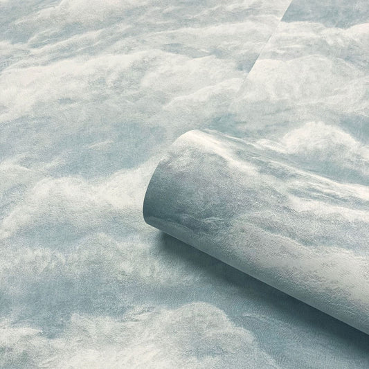 5708 - Cloud Textured Vinyl Wallpaper - Blue - Belgravia