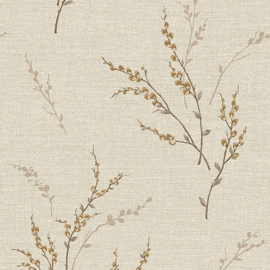 7150 - Carmella Floral Textured Vinyl Wallpaper - Cream - Belgravia