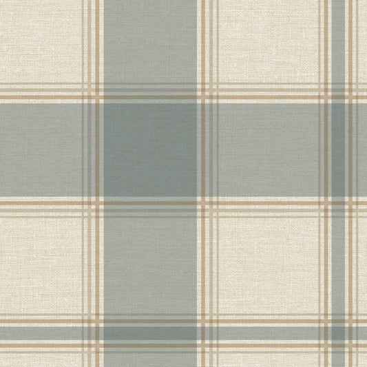 7157 - Carmella Check Textured Vinyl Wallpaper - Blue - Belgravia