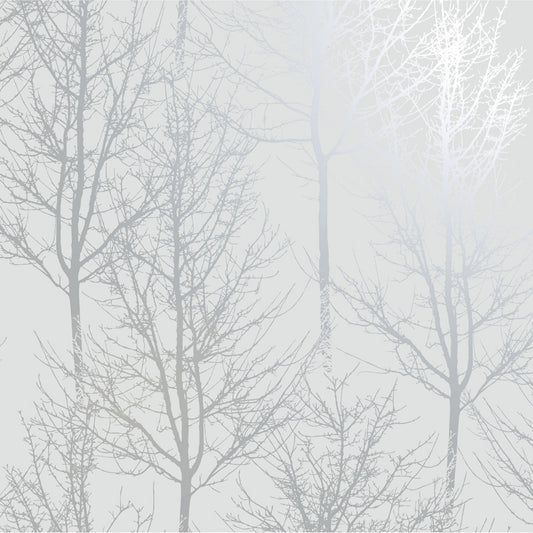 90760 - Rhea Trees Wallpaper - Grey Silver - Holden Decor