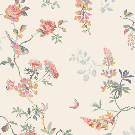 Birds & Roses Wallpaper - Multi - 25503 - Cath Kidston