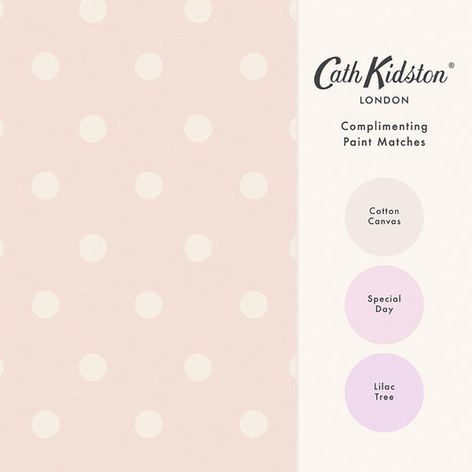 Button Spot Wallpaper - Pink - 125520 - Cath Kidston