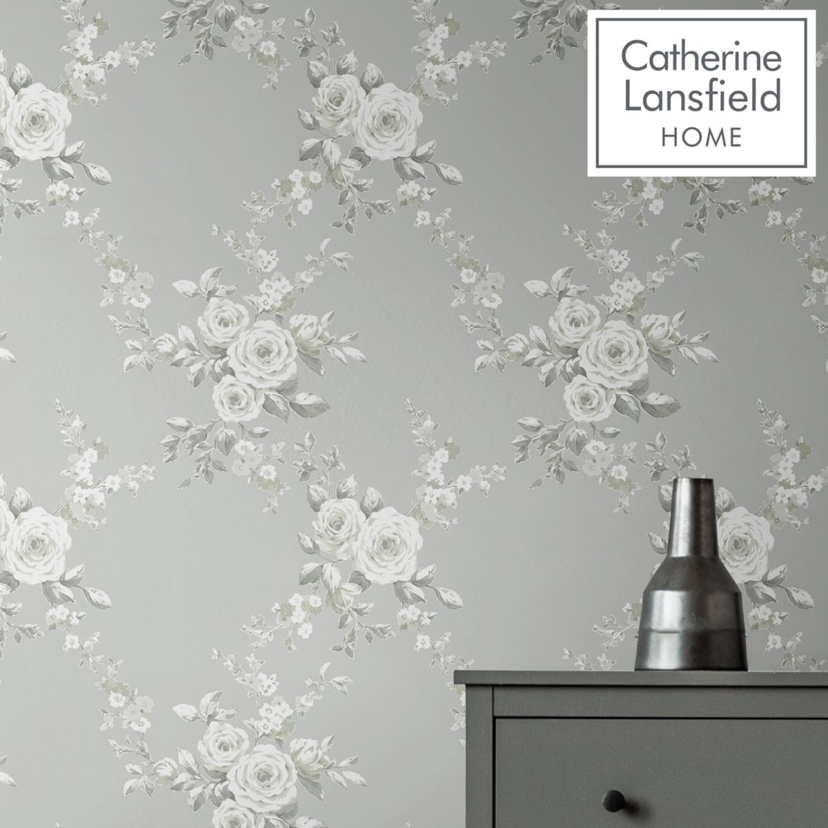 Canterbury Floral Wallpaper - Sage - Muriva