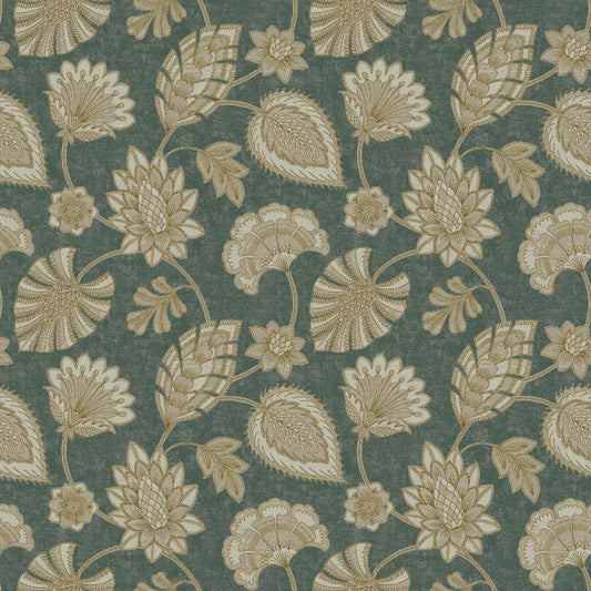 DWP0351-01 - Elegance Flower Fan Wallpaper - Green / Beige - Galerie