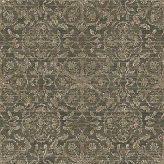 DWP0353-02 - Elegance Floral Stripe Wallpaper - Bronze Brown - Galerie